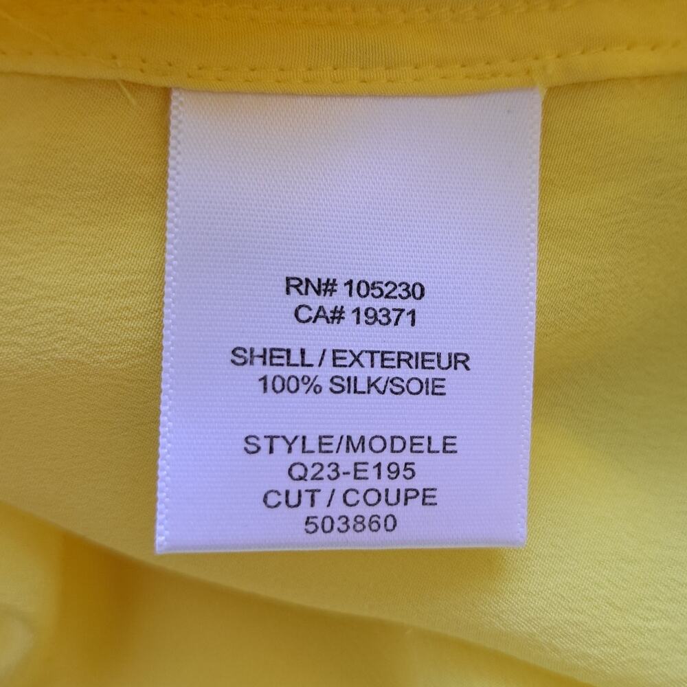 EQUIPMENT Brett Silk Button-Front Shirt Size Small Lemon Yellow Long Sleeve - Picture 9 of 10